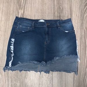 High/Low Denim Skirt